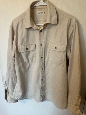 Taylor Stitch Beige/Tan, Linen/Cotton Work Shirt - Size 40
